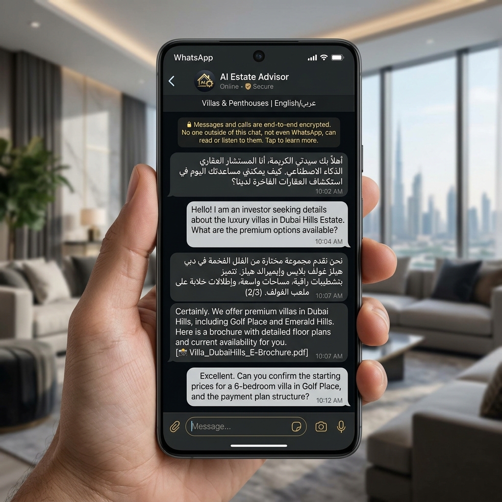AI WhatsApp Broker Chat system representation by Asif Digital