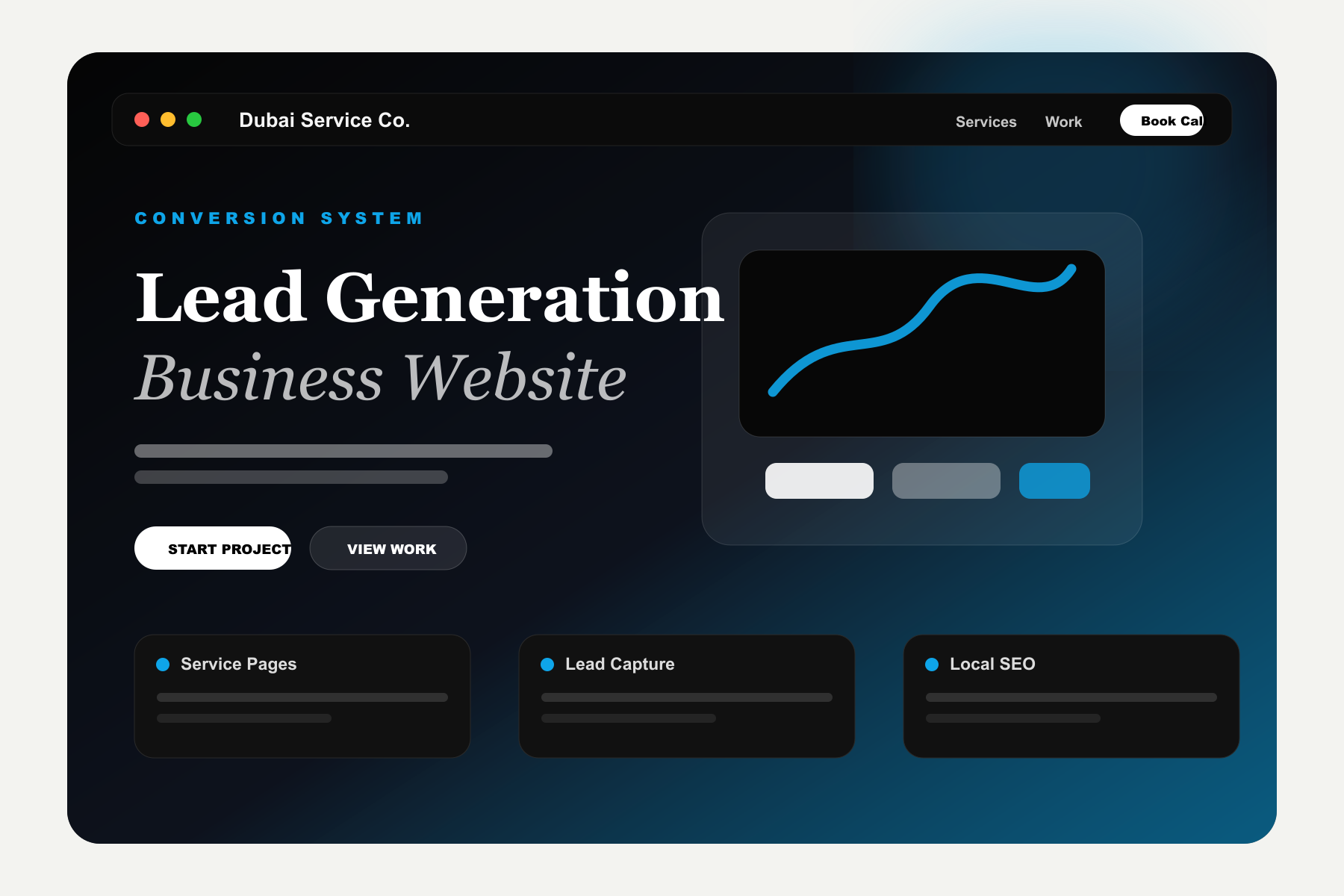 Lead-generation business website website design mockup